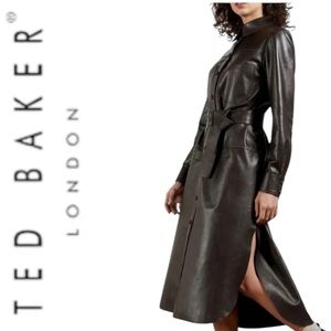 Ted Baker Genuine Leather Tyrraah Dress Size 2